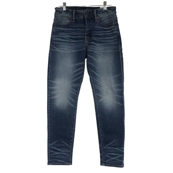 AMERICAN EAGLE - MEN'S 28 X 28 - BLUE ATHLETIC SKINNY AIRFLEX + DENIM JEANS - Picture 1 of 10